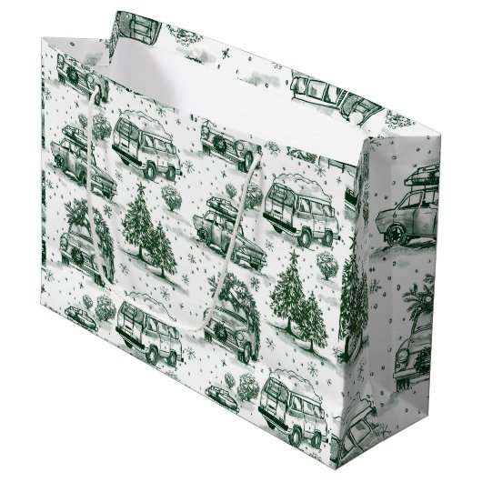 ホリデーロードトリップクリスマス抱き枕 |緑 ラージペーパーバッグ (正面アングル)