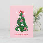 ホリデーローラースケートオーナメントクリスマスツリー カード (スタンド正面)