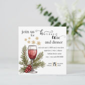 ホリデーワインとディナーのお祝いパーティー 招待状 (スタンド正面)