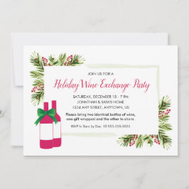 ホリデーワインエクスチェンジパーティー招待状 招待状