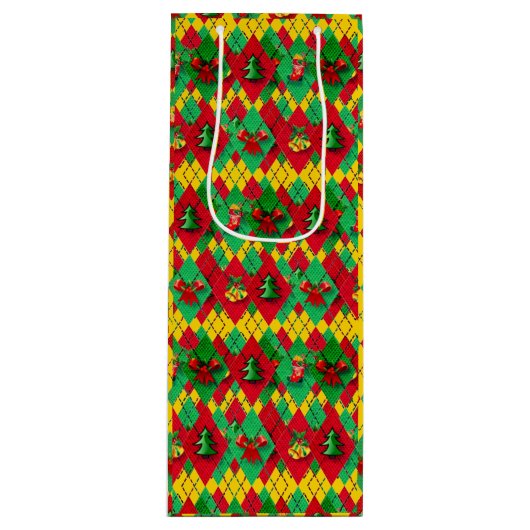 ホリデーワインクリスマス新年の精神 ワインギフトバッグ (正面)
