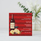 ホリデーワインチーズカクテルパーティーダイニフォーマルング 招待状 (スタンド正面)