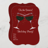 ホリデーワインパーティの招待状 招待状 (正面/裏面)