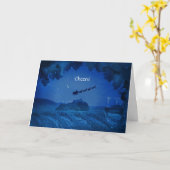 ホリデーワインヴィンヤードキュートサンタ カード (黄色い花)