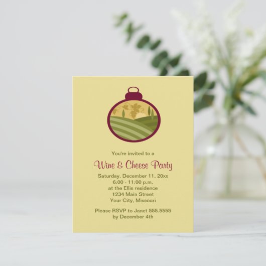 ホリデーワイン&チーズパーティの招待状 招待状 (スタンド正面)