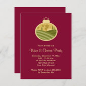 ホリデーワイン&チーズパーティの招待状 招待状 (正面/裏面)