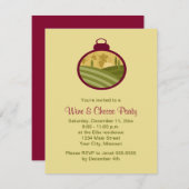 ホリデーワイン＆チーズパーティーの招待状 招待状 (正面/裏面)