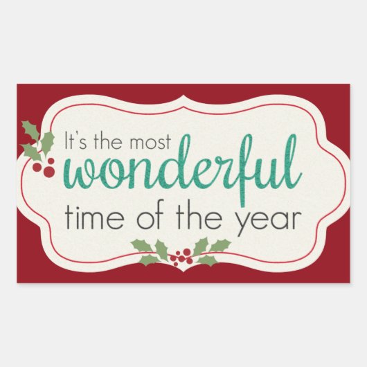 ホリデーワンダフル 長方形シール (正面)