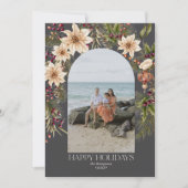 ホリデーワンフォトアルチウォーターカラーボタニカルフローラ シーズンカード (正面)