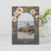 ホリデーワンフォトアルチウォーターカラーボタニカルフローラ シーズンカード (スタンド正面)