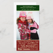 ホリデーワードコラージュクリスマスフォトカード シーズンカード (正面/裏面)