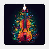 ホリデーヴァイオリンクリスマスツリーメタルオーナメント メタルオーナメント (正面)