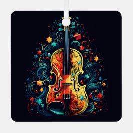 ホリデーヴァイオリンクリスマスツリーメタルオーナメント メタルオーナメント