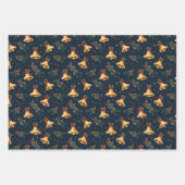 ホリデーヴィンテージクリスマスベル&デコレーション ラッピングペーパーシート (正面3)