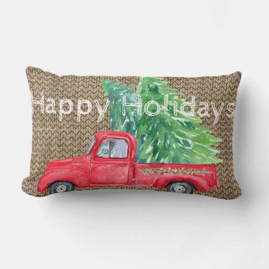 ホリデーヴィンテージトラック装飾用クッション ランバークッション (正面)