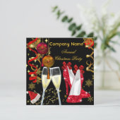 ホリデー企業のクリスマスパーティーシャンパンヒール 招待状 (スタンド正面)