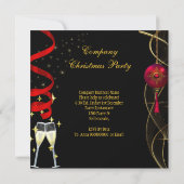 ホリデー企業のクリスマスパーティーシャンパン 招待状 (裏面)