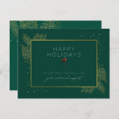 ホリデー企業のグリーティングカードハッピーホリデー ポストカード (正面/裏面)