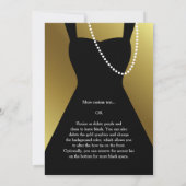 ホリデー企業のパーティー | ブラック&金ゴールドタキシード 招待状 (裏面)