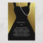 ホリデー企業のパーティー | ブラック&金ゴールドタキシード 招待状 (裏面)