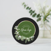 ホリデー企業のモダンリースグリーンカスタムロゴ シーズンカード (スタンド正面)