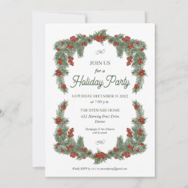 ホリデー伝統的パーティー 招待状