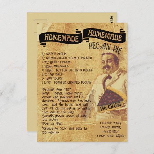 ホリデー伝統的ペカンパイレシピ |はがき ポストカード (正面/裏面)