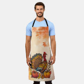 ホリデー伝統的感謝祭エプロン エプロン (着用した状態)