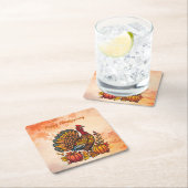 ホリデー伝統的感謝祭紙コースター スクエアペーパーコースター (インサイチュ)