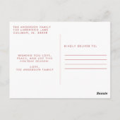 ホリデー写真ポストカード |クリスマスモダン。 ポストカード (裏面)