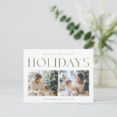 ホリデー写真ポストカード | モダンエレガントクリスマス ポストカード (スタンド正面)