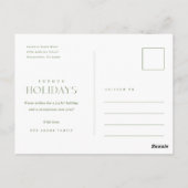 ホリデー写真ポストカード | モダンエレガントクリスマス ポストカード (裏面)