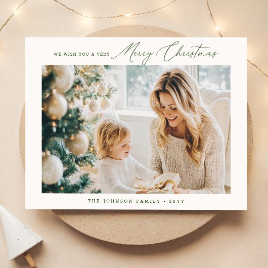 ホリデー写真ポストカード | 緑のクリモダンスマス ポストカード