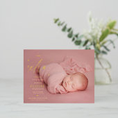 ホリデー出産発表 ちょっぴり特別な喜び 箔シーズンポストカード (立ち正面)