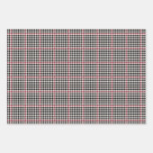 ホリデー千鳥格子のクラシックブラックレッド調整 ラッピングペーパーシート (正面)