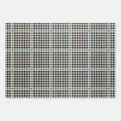 ホリデー千鳥格子のブラック・グリーン・ホリデー ラッピングペーパーシート (正面2)