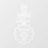 ホリデー営業時間サイン、クリスマス ウィンドウサイン (シート)