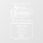 ホリデー営業時間サイン、メリークリスマス ウィンドウサイン (シート)