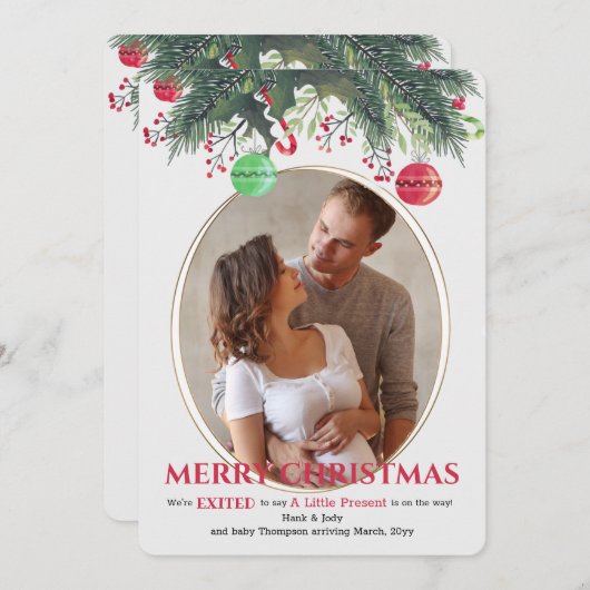 ホリデー妊娠写真発表カード シーズンカード (正面/裏面)