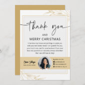 ホリデー実在エステートエージェントフォトサンキューカード 招待状 (正面/裏面)