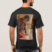 ホリデー家族写真 ベージュ 年名 Tシャツ (裏面)