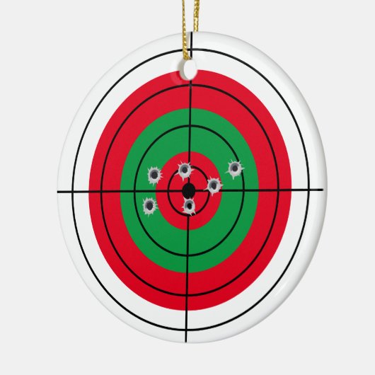 ホリデー射撃、 発砲ターゲットガンシューティングクリスマス セラミックオーナメント (左)