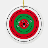 ホリデー射撃、 発砲ターゲットガンシューティングクリスマス セラミックオーナメント (裏面)