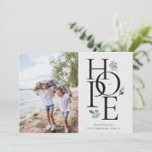 ホリデー希望 モダン ボタニカル ベリー フォト シーズンカード (スタンド正面)