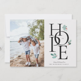 ホリデー希望 モダン ボタニカル ベリー フォト シーズンカード