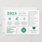 ホリデー年間の振り返りインフォグラフィッククリスマスカード シーズンカード (正面)