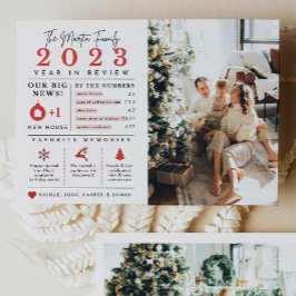 ホリデー年間の振り返りインフォグラフィッククリスマスカード シーズンカード