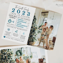 ホリデー年間の振り返りインフォグラフィッククリスマスカード シーズンカード