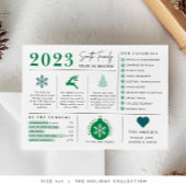 ホリデー年間の振り返りインフォグラフィッククリスマスカード シーズンカード