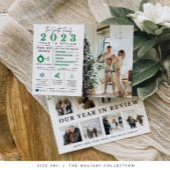 ホリデー年間の振り返りインフォグラフィッククリスマスカード シーズンカード